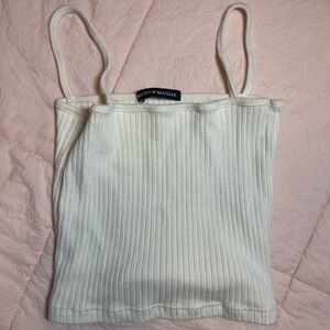 Brandy Melville Cream Ribbed Tank Top